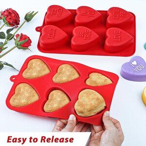 Valentine Heart Silicone Molds: Webake Large Conversation Heart Mold for Baking